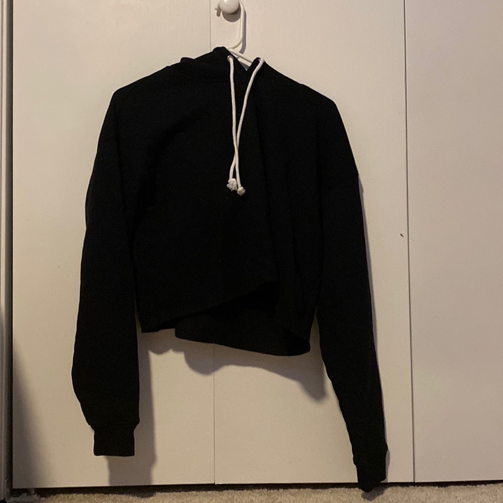 Black Crop Top with Hood